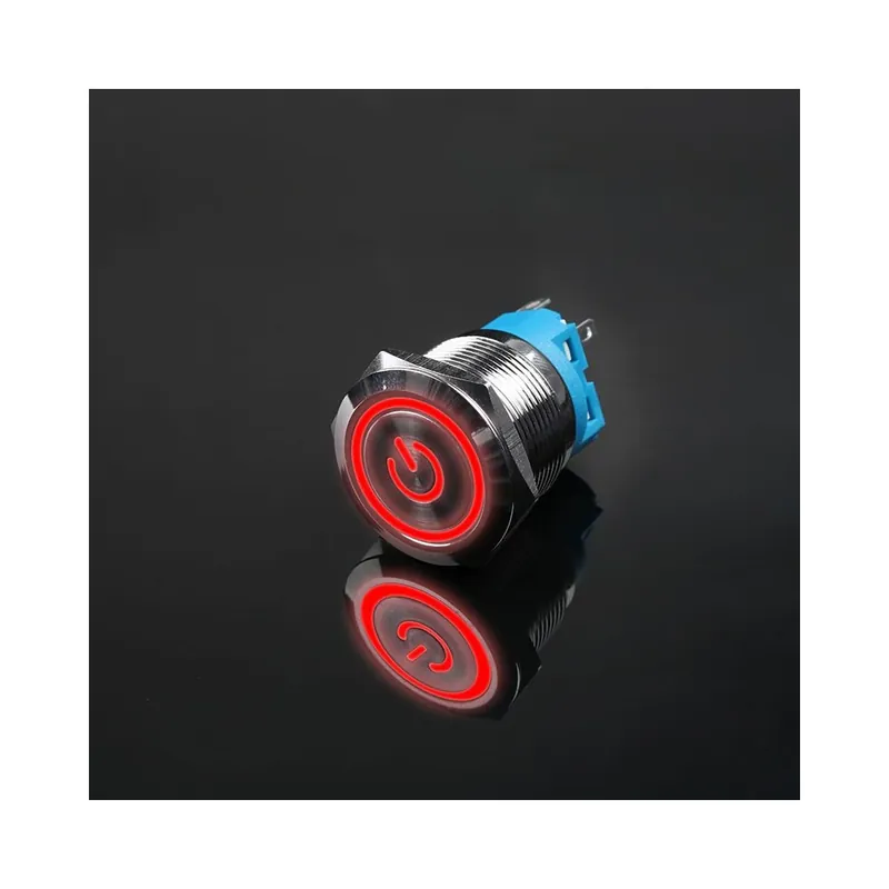 Legkelendőbb Ön-Azonnali Újraindító-22mm-100-220V-Piros-Vízálló LED Azonnali Reteszelt Autó motor hálózati kapcsoló