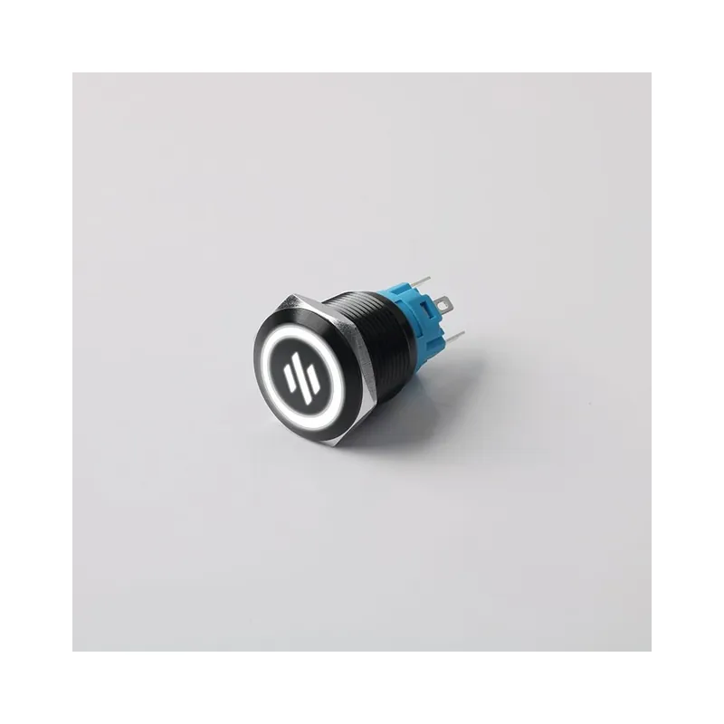 Rögzített Önzáró-16mm-110-220v(240v)-Fehér-B-Fém gomb kapcsoló Fekete-Ezüst Számítógép kapcsoló LED-del Kihagyhatatlan ajánlat