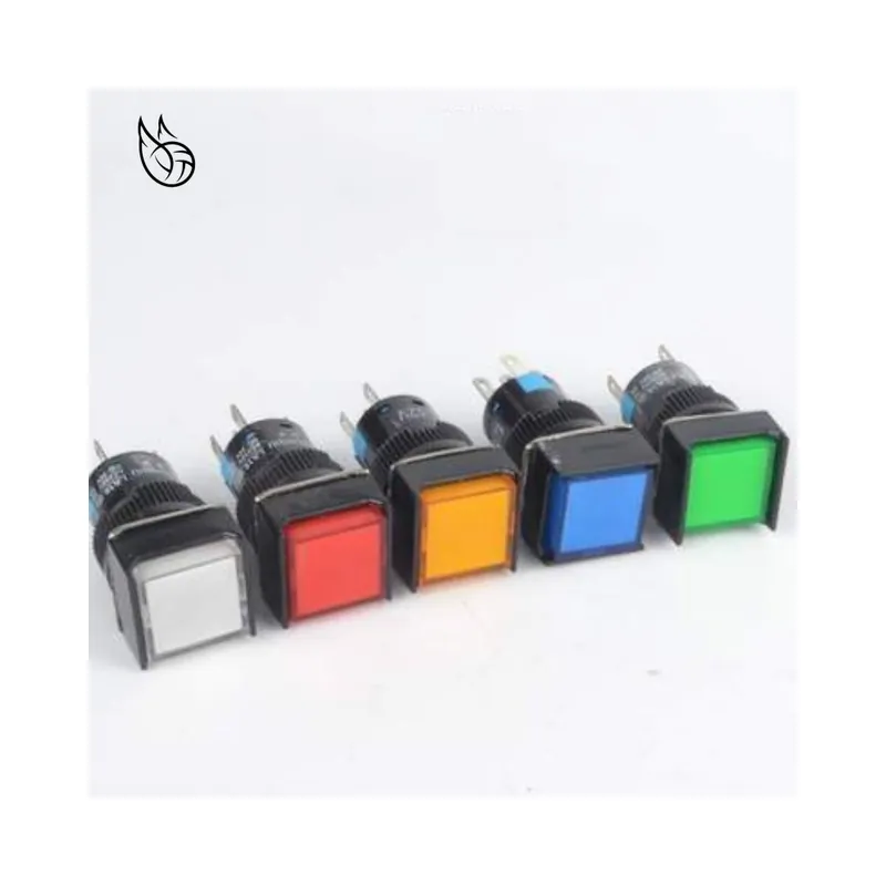 Árcsökkenés 24V-Zöld-1db 16mm Téglalap alakú Azonnali Nyomógomb kapcsoló LED 5 Tűs 5v 12V 24V 220V