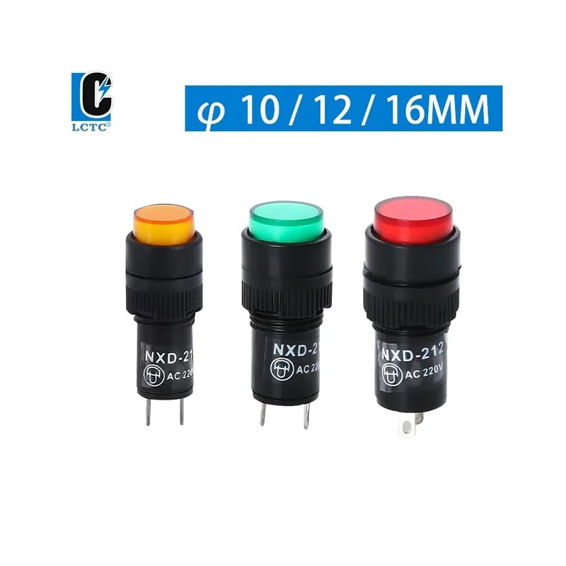 Outlet 16mm-Piros-10mm 12mm 16mm NXD-215/211/212 jelzőkészülék világítás Izzó model Erős jelvilágítás 24V nyitott
