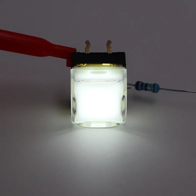 15x15mm-Fehér-Honyone TS26 sorozatú Négyzet alakú LED-del Azonnali SPST PCB Mini Nyomógomb érintős kapcsoló Videó processzorhoz Expressz kézbesítés