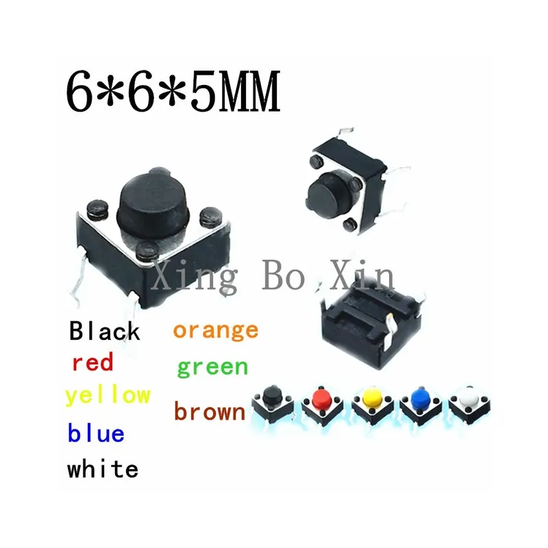 Alacsony ár Zöld-50db 6x6x5mm 4 Tűs DIP Mikro érintős kapcsoló Nyomógomb kapcsoló 6*6*5H