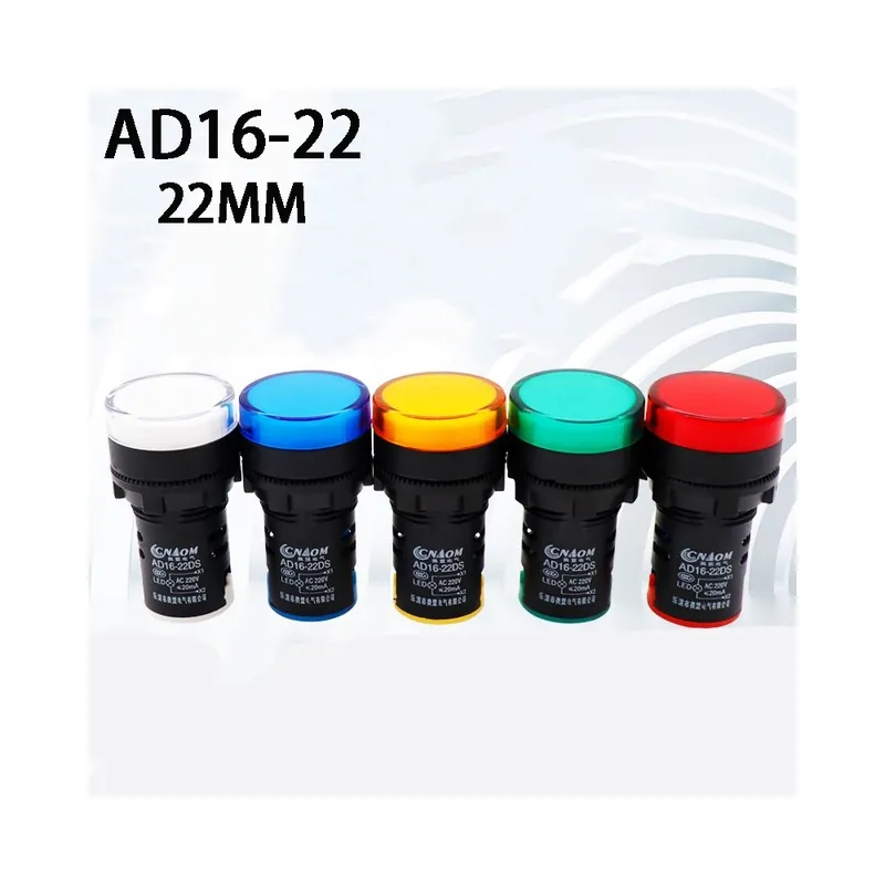 16MM-12V-Kék-1db 12V 24V 220V 380V 22mm Panel rögzítés LED Erős jelzőkészülék Vezérlőjel világítás Lámpa Olcsó