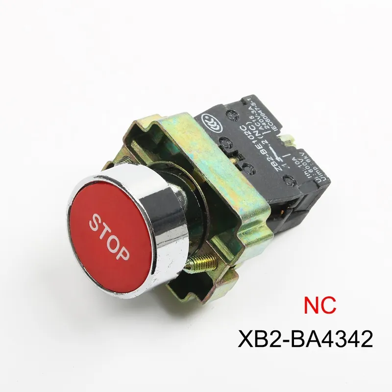 Árcsökkenés XB2-BA4342-1db XB2-NO/NC Azonnali Lapos Nyomógomb kapcsoló Self-reset/Ön-Újraindító 22mm szimbólum jellel