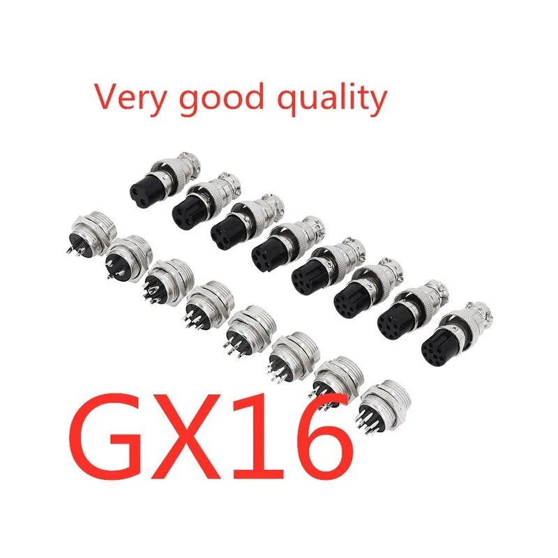 Gyors kiszállítás GX16 7P-1set 5/8" GX16-2/3/4/5/6/7/8/9/10 Tűs apa anya 16mm Vezeték M16 GX16 Kör alakú Légi csatlakozó Aljzat Dugó Fém
