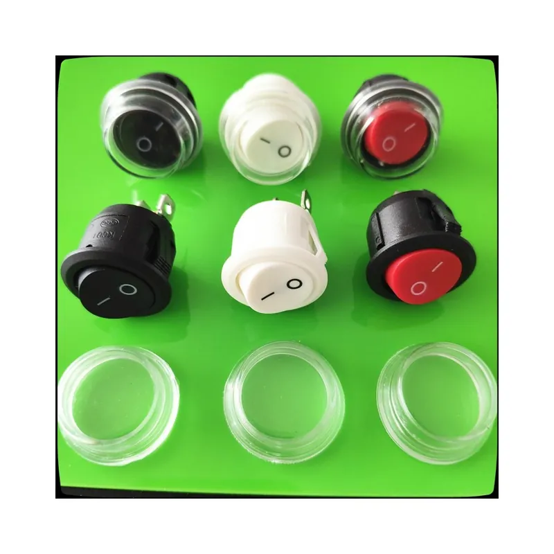 Ne maradj le 10 db-Piros Kapcsoló-DC AC 6A/250V KCD1 2 Tűs 20mm ON-OFF SPST Kerek Billenőkapcsoló Vízálló kupak Autó Műszerfal