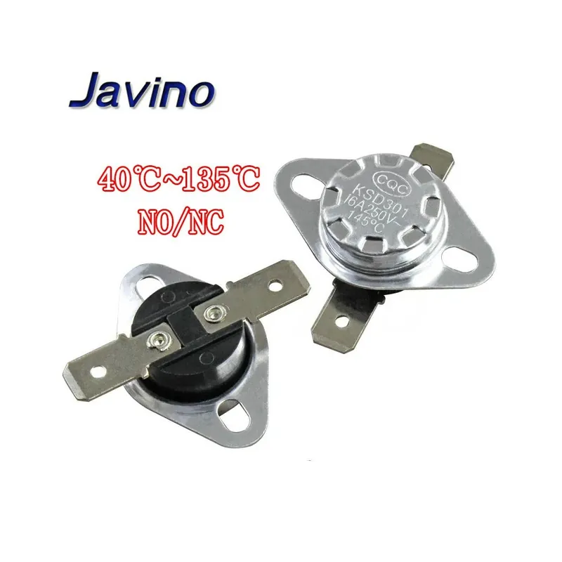 Kihagyhatatlan ajánlat Normál Nyitott-60 Celsius fok-KSD301 10A 250V 40~135 fok Kerámia Normál Nyitott/Normál Zárt Hőmérséklet kapcsoló Termosztát