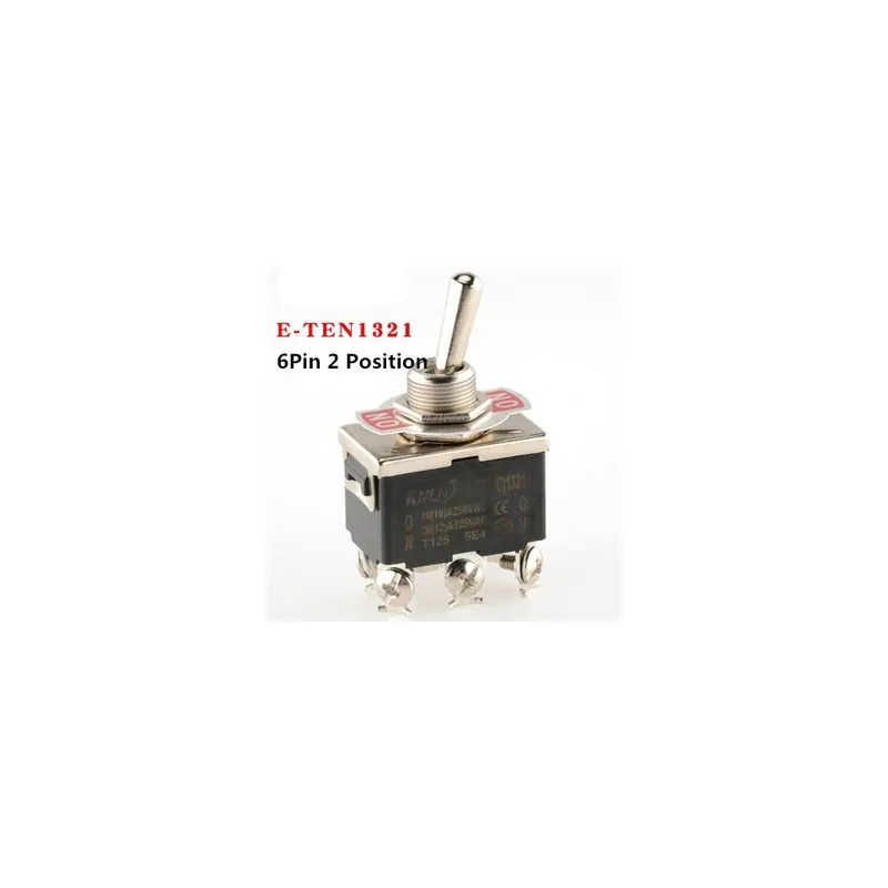 E-TEN1321-1db E-TEN Magas-végű Mini Váltókapcsoló AC 250V 16A 2-12 Tűs ON-OFF-ON 2-3 Pozíciós Ezüst érintkező Vízálló kupakkal Szezonális akció