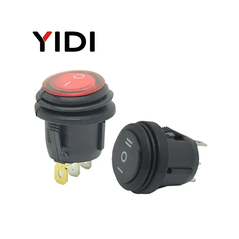 ON-OFF-Piros-220V Világítás-Teljes kör-6A 250VAC Billenőkapcsoló 12V 220V Színes LED 10A 125VAC On-Off SPST kapcsoló Vedd meg online