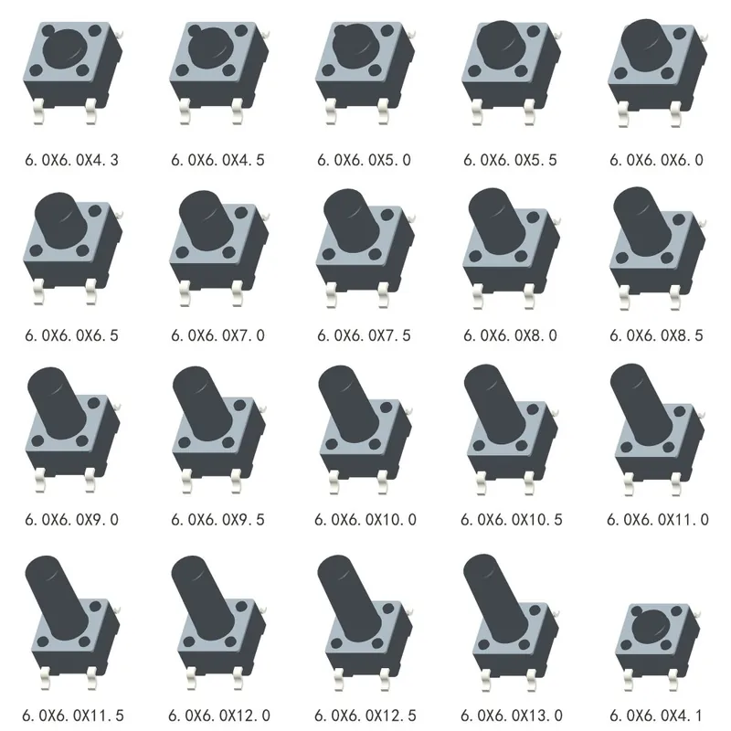 50db-6X6X5,5 SMT-Azonnali Nyomógomb Kattintós kapcsoló 6X6mm 4 Tűs SMT PCB szerelés Vedd meg most