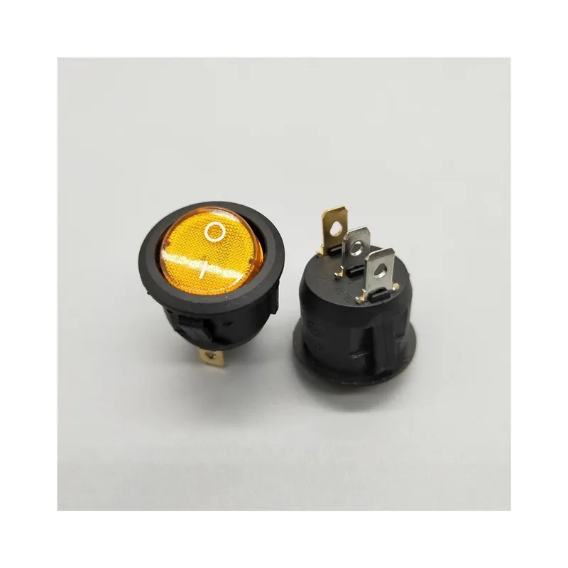 Legkelendőbb 12V-Sárga-20mm KCD1 Led 10A 12V Világítás hálózati kapcsoló Autó gomb Világítás ON-OFF 3 Tűs Kerek Billenőkapcsoló