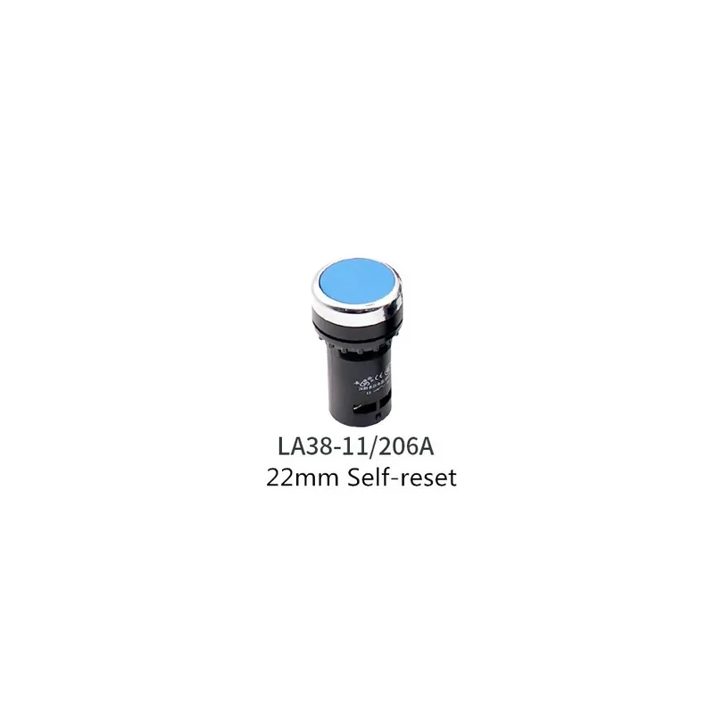 Kék-22mm la38-11 / 206A gomb kapcsoló Gomb kapcsoló vészleállító kapcsoló Normál Nyitott + Normál Zárt NO NC Akció