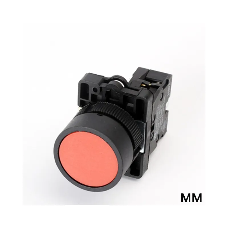 XB2-EA42 1NC Piros-22mm XB2 10A/600V Azonnali Ön-Újraindító műanyag Nyomógomb kapcsoló szimbólummal Start-Stop nyíllal Utolsó esély