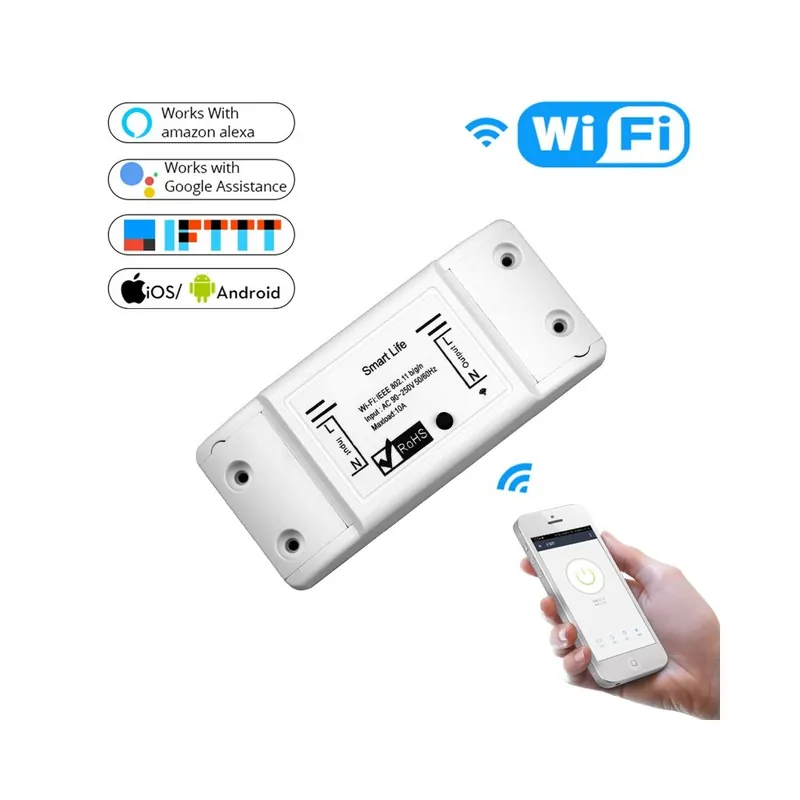 2db-WIFI Kapcsoló-MOES Bluetooth Wi-Fi Smart Villanykapcsoló Időzítő Smart APP Vezeték nélküli Távvezérlő Alexa Google Akciós ár