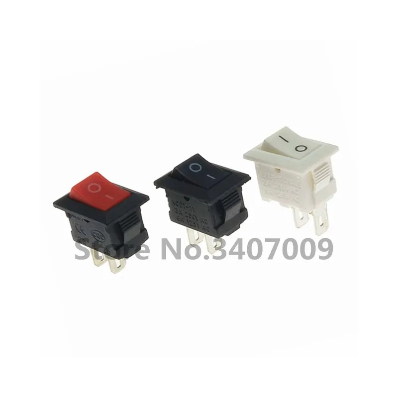15db Vegyes-10db Nyomógomb kapcsoló 10x15mm SPST 2 Tűs 3A 250V KCD11 Bepattanó ON-OFF Billenőkapcsoló 10MM*15MM Árengedmény