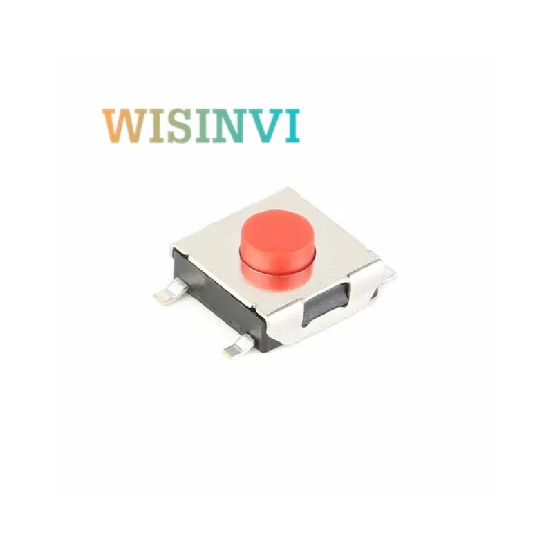 100db-Szabványos-Egyéb-Lapos Piros SMD 5 Tűs 6x6 érintős Nyomógomb kapcsoló 6*6*3,1mm Mikrokapcsoló 6x6x3,1mm Prémium