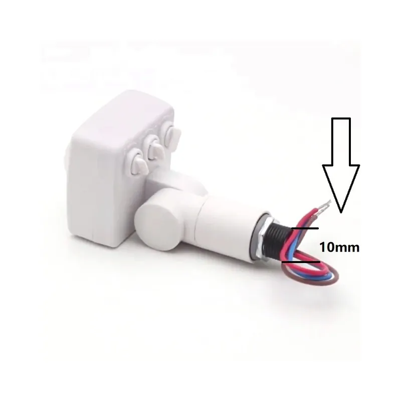 3 sávos-AC85-265V-Fehér 10mm-Mini Smart AC85-265V LED PIR infravörös Mozgás érzékelős detektor Automata világítás kapcsoló Szezonális akció