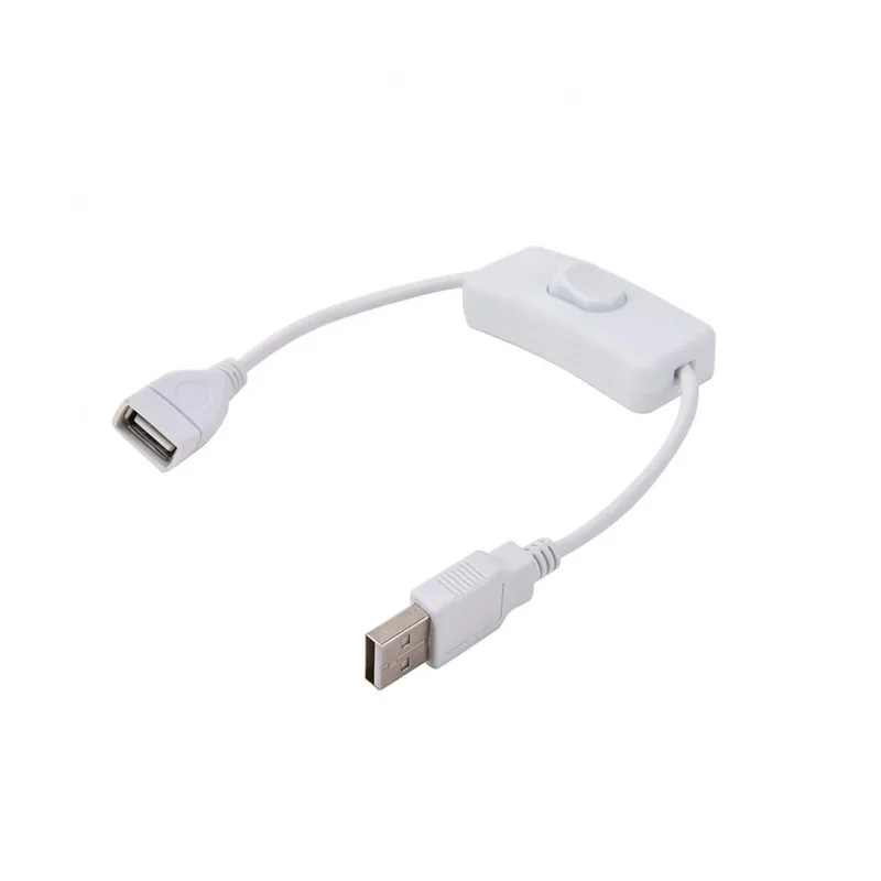 Végkiárusítás Fehér-USB kábel Tápkapcsolóval Vezérlő Raspberry Pi Arduino USB ON OFF / Be-Kikapcsolós / Be-/Kikapcsolós Nyomógombos kapcsoló