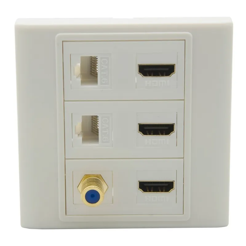 EU 86 féle 3 Portos HDMI V2.0 2 Portos CAT6 RJ45 1 Portos Koaxiális F RG6 TV Anya - Anya Fali lemez Legkelendőbb