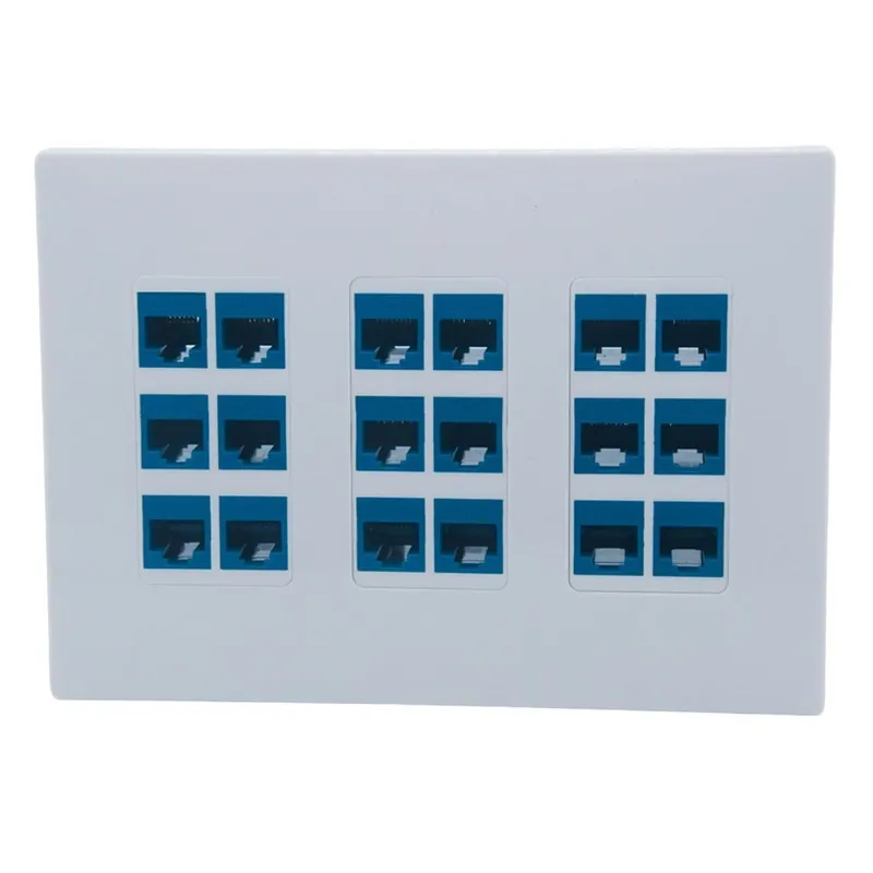 3 soros 166 X 119mm féle 18 Portos CAT6 RJ45 Fali lemez Expressz kézbesítés