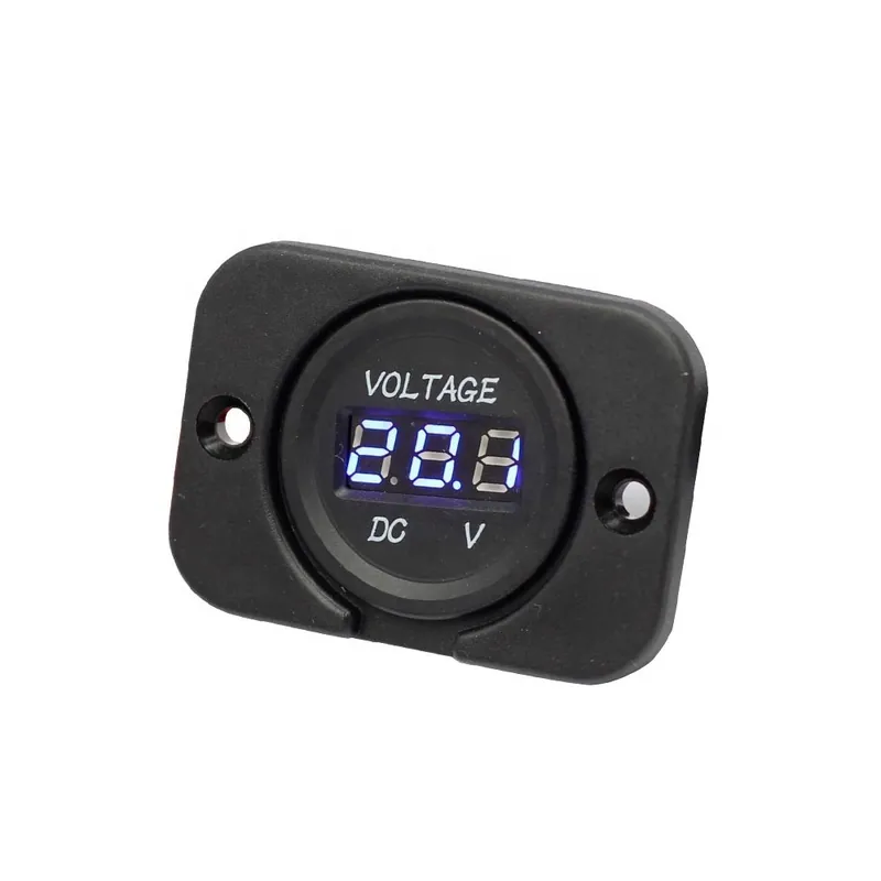 Expressz szállítás DC 12V LED Digitális Kijelző Voltmérő Panel Vízálló Digitális Kerek Panel