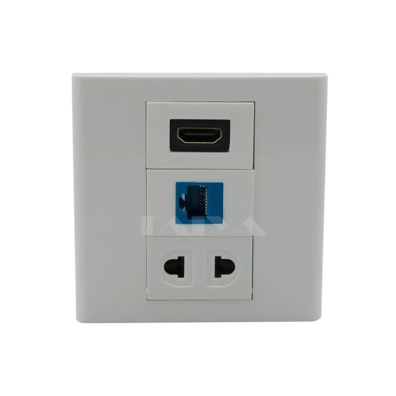 Exkluzív ajánlat EU 86 féle HDMI CAT6 RJ45 2 Portos Elektromos Konnektor Fali lemez
