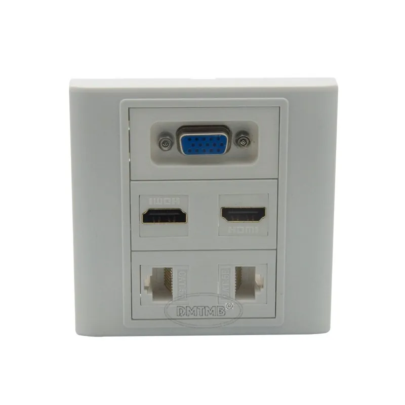 VGA, 2 X HDMI, 2 X RJ45 Fali lemez hátoldali Anya - Anya csatlakozóval és tartó Megrendelői Dizájn Korlátozott ajánlat
