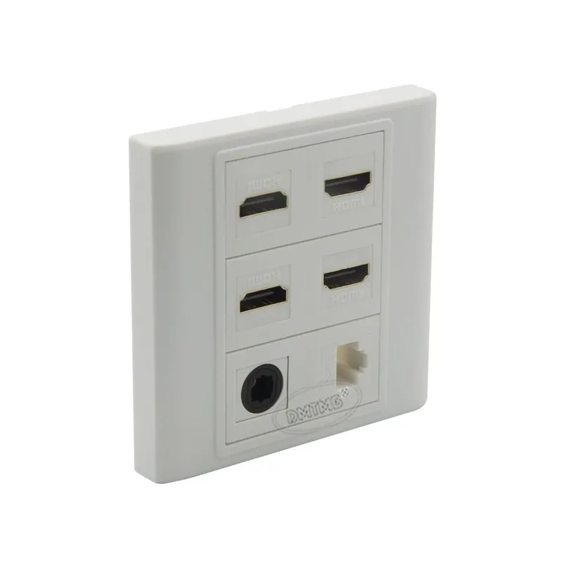 Utolsó esély 4 X HDMI RJ45 Toslink Audió szál Fali lemez hátoldali Anya - Anya csatlakozóval