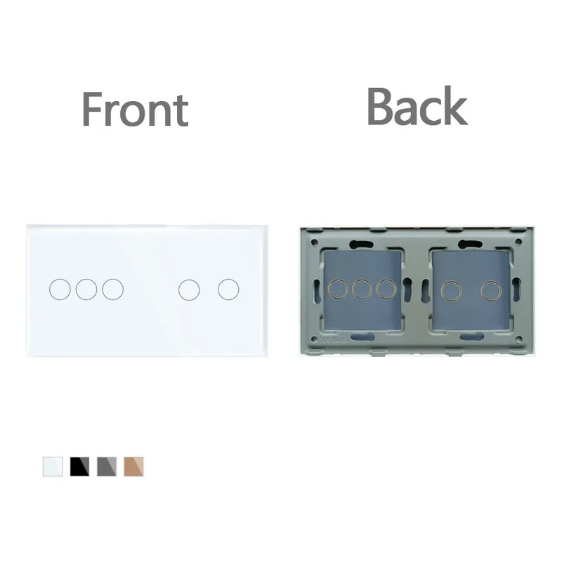 Népszerű 3G 2G 157mm-Arany színű Panel-Edzett kristály üveg Panel Szimpla Panel Fali érintőkapcsoló Fényerő-szabályozó