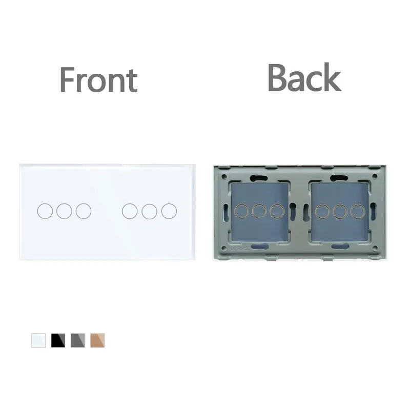 Legkelendőbb 3G 3G 157mm-Fehér Panel-Edzett kristály üveg Panel Szimpla Panel Fali érintőkapcsoló Fényerő-szabályozó