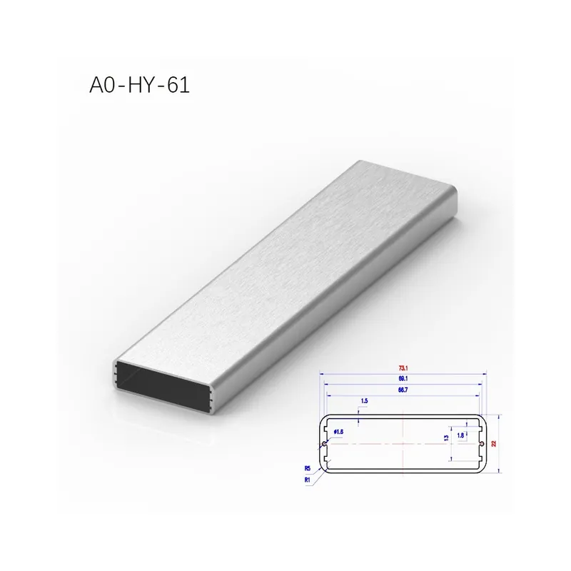 Különleges ajánlat 400mm-A0-HY-61-BRZHIFI Testreszabott színű/méretű 6061 Extrudált Alumínium Profil Négyzet alakú cső Elektronikai berendezések
