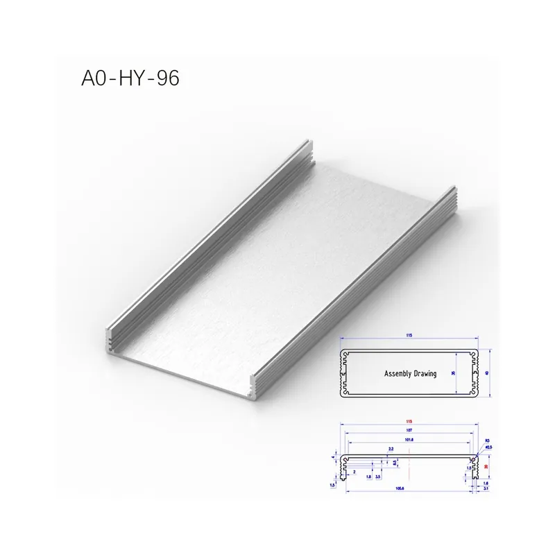 400mm-A0-HY-96-BRZHIFI Személyre szabott 6061 Ipari Slot Extrudált alumínium Profil Bútordekorációs elektronikai hardverekhez Legnépszerűbb