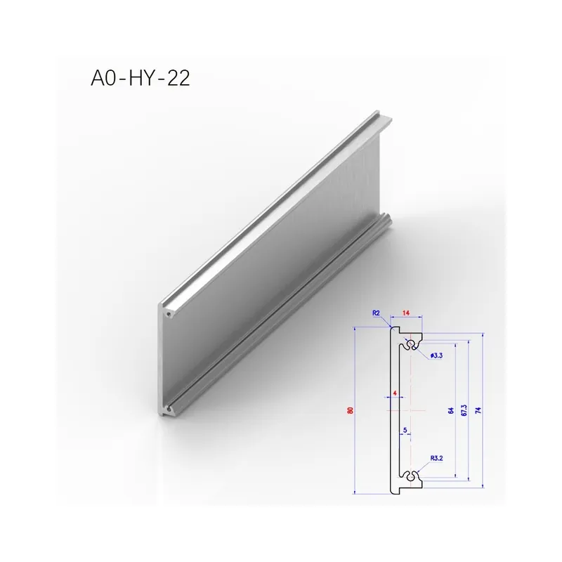 Legkelendőbb A0-HY-22-250-6061 Extrudált alumínium Profil 4mm vastagságú Erősítő Panel elektronikai berendezésekhez