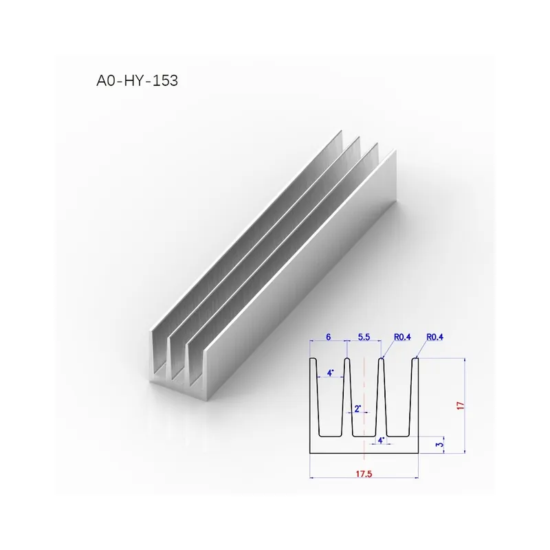 350-A0-HY-153-BRZHIFI 6061 Slot Extrudált alumínium Profil Hűtő radiátor Elektronikus berendezésekhez Hőleadó Chip OEM vágás Árengedmény